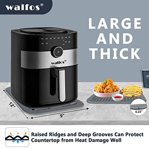 Image of Walfos Silicone Trivets for Hot Pots and Pans - Heat Resistant Hot Pads for Kitchen Counter- 4 Pcs Multi-Purpose & Versatile Trivet Mat - Long-Lasting & Flexible Silicone Hot Pad（Gray）