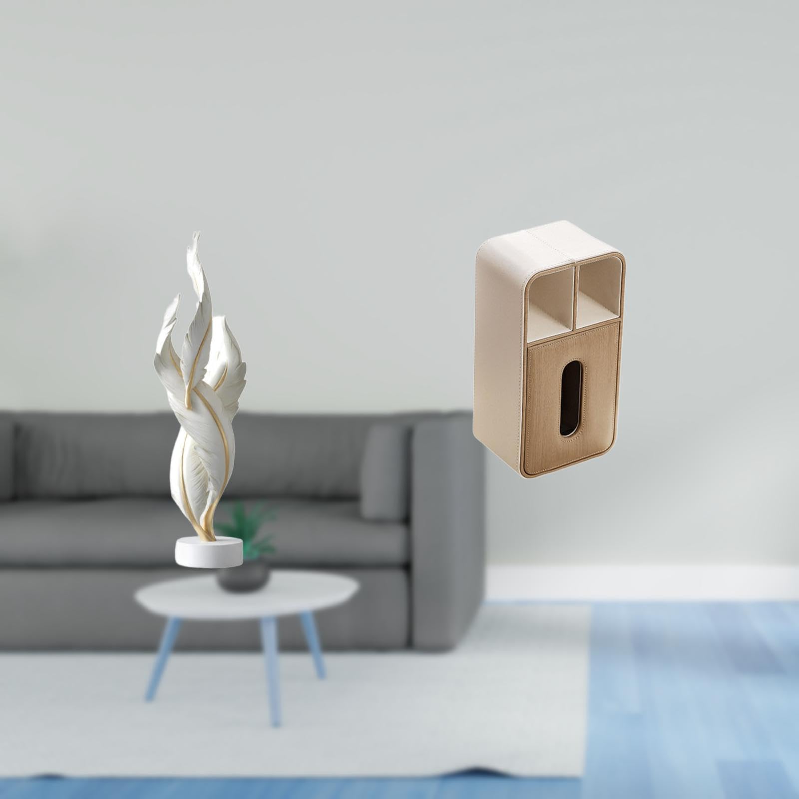 SECRET DESIRE Feather Sculpture Modern Statue Resin Collection Art Crafts Desktop Ornament Decorative Figurine Napkin Paper Box Facial Tissue Dispenser Multipurpose Rectangular Tissue Box Cover Napkin-image-33