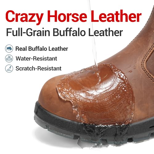 Image of Composite Toe Chelsea Work Boots for Men and Women, S3 Certified Waterproof Safety Boots, Kevlar Puncture-Resistant Midsole, Slip-Resistant Work Shoes for Construction, Roofing, Warehouse & Industrial Work