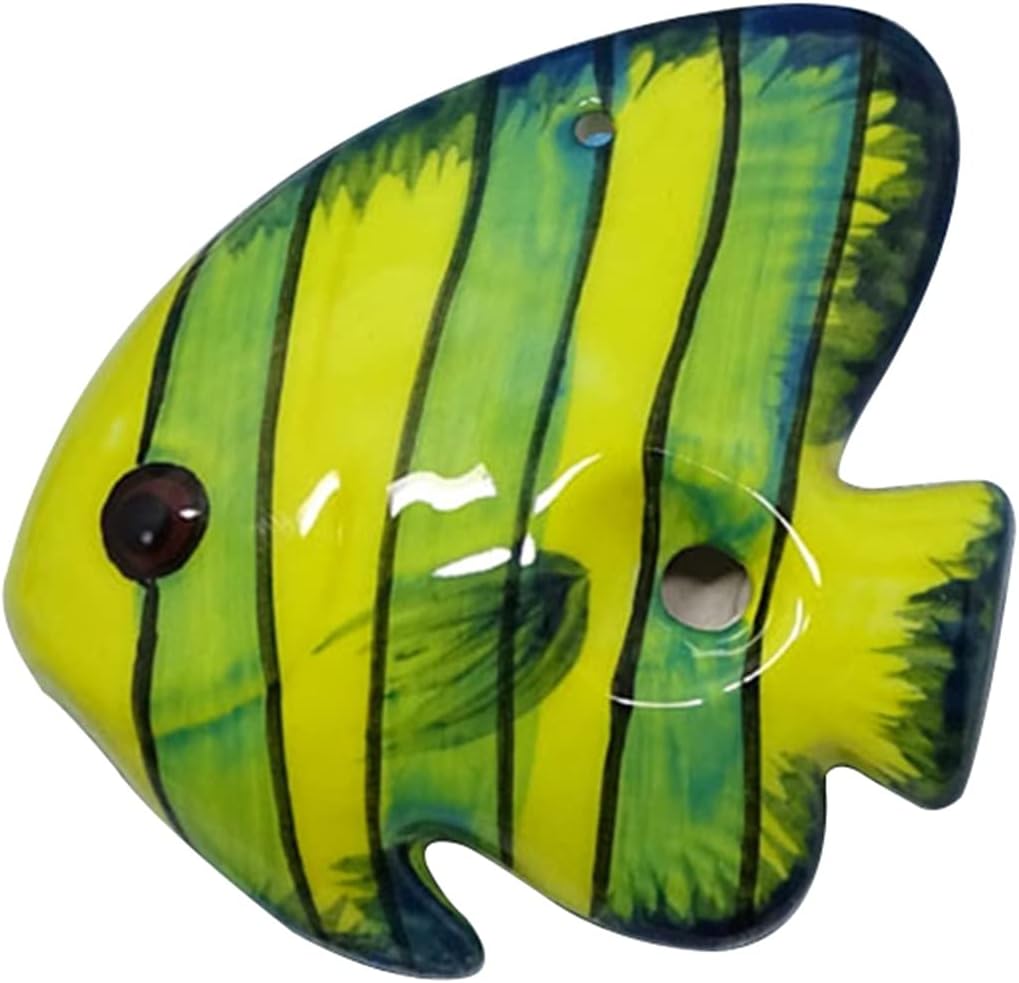 Beginner to Learn 4-Hole Tweeter Ceramic Small Ocarina, Creative Cartoon Marine Animal-Shaped Entertainment Wind Instruments, Unique Gift (Color : Tropical Fish, Size : Treble)