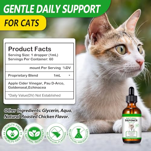 Katzenantibiotika bei Infektionen - Natürliche Antibiotika für Katze -lindert Hustenallergien & Harnwegsinfekte - Ohne Künstliche Zusätze