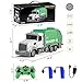 2.4G RC Garbage Truck Toy with Lights - 6 Channel Remote Control Waste Management Garbage Truck with 2 Rechargeable Batteries, Kids Recycling Trash Toys, Excellent Xmas Gifts for Boys Girls 3-8