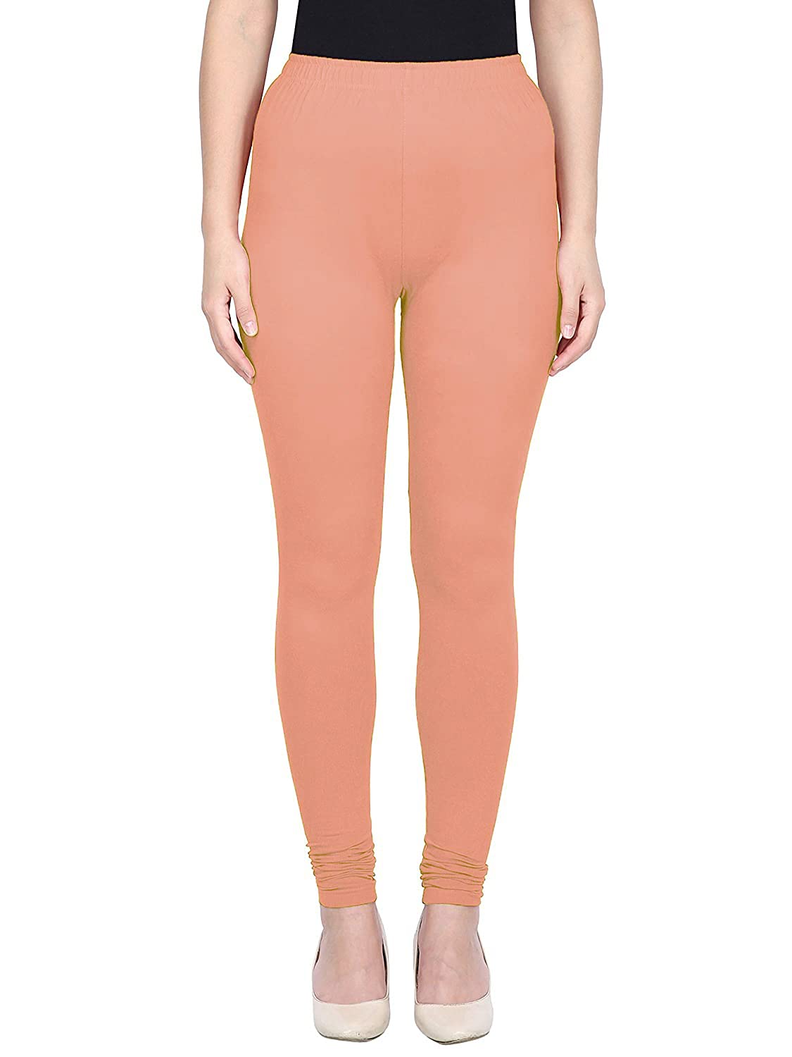 Shasmi Women's Stretch Leggings Chudidar Orange Light 99 Peach_M
