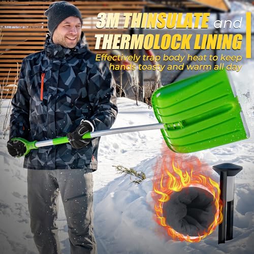 Image of HANDLANDY Waterproof Insulated Work Gloves, 3M Thinsulate Thermal Winter Gloves for Men Women Touch Screen, Warm Ski Snowboard Cold Weather Gloves (Black, Large)