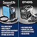 SereneLife Inverter MIG Welding Machine - Dual Voltage 110/220v, Gas Option, 130 Amp MIG Inverter Welder w/Adjustable Speed - Full Starter Kit: Welding Gun, Ground Wire, Brush, Mask