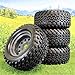 Antego Tire & Wheel (Set of 4) 23x10.50-12 4 Ply Golf/ATVUTV/RTV Tires & Charcoal Gray/Grey Wheels ATW-013