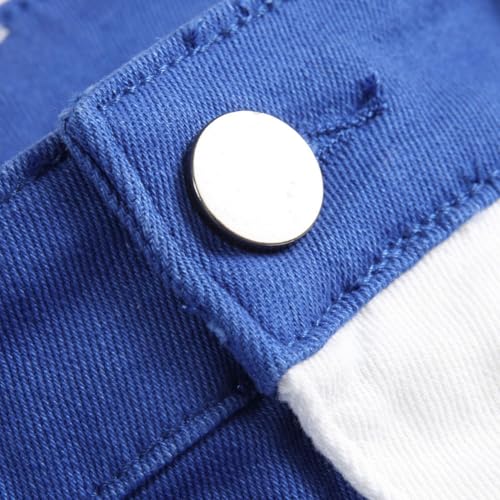 Mens Jeans Slim Fit Straight Leg Stretchy Fashion 2025 Two Tone Patch Work Denim Color Block Jeans3