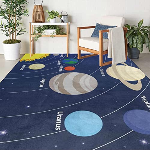 Solar System With Sun Planets Area Rug Rugs Mat For Living Room Bedroom 5X8Ft #TOP2