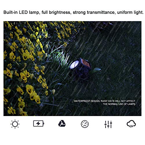 Haofy LED-Solar-Gartenlampe, Steinimitation, Hochkonvertierende Solarmodule