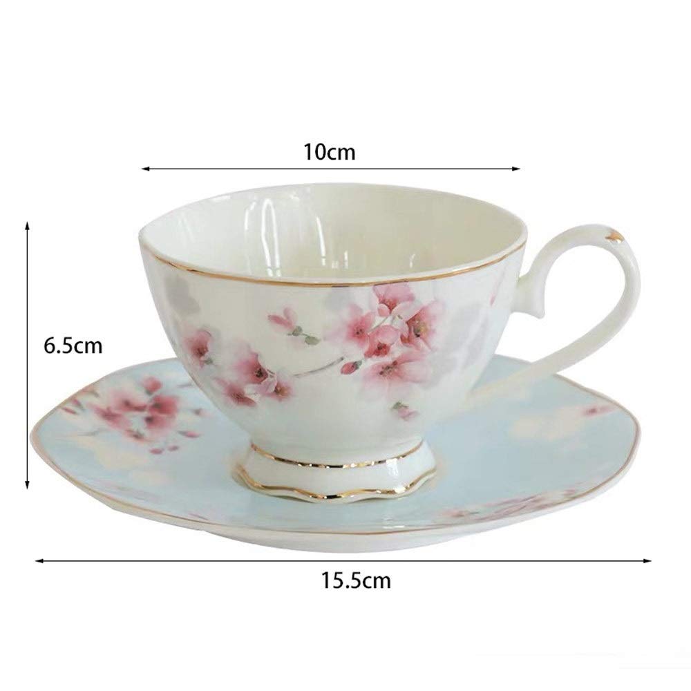 Tasse à café en Porcelaine Anglaise Faite à la Main, Service à thé de Phnom Penh, Tasse à thé de l'après-midi, Soucoupe, Tasse à Latte Classique à Fleurs, Tasse à Expresso