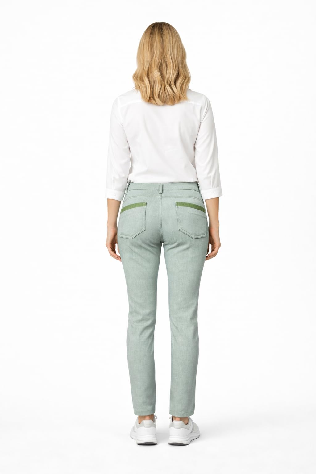Pantalone Donna Regular Fit, 98% Cotone 2% Elastan, Made in Italy