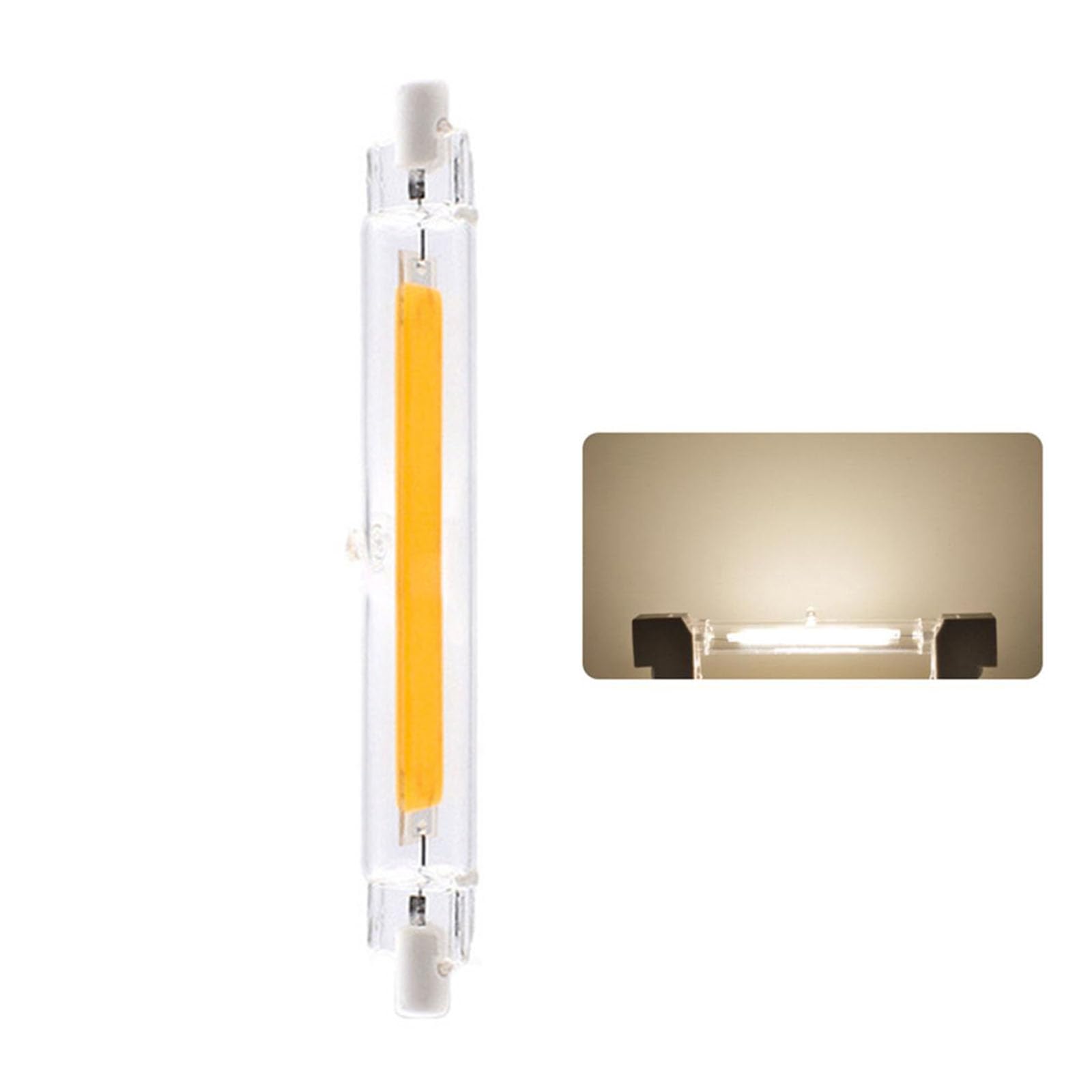 Lerpwige 2Pcs Highlight R7S LED Lamp Glass COBs Double-Ended Horizontal Plug 78mm 118mm For Landscape Light Home School Cobs Filament Lamp