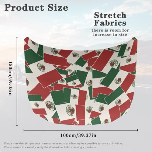 Image of Mexico Print Truck Hood Wraps for Cars Hood Wrap Protector Washable Car Hook Elastic Fabrics Can be Washed Hook Wraps