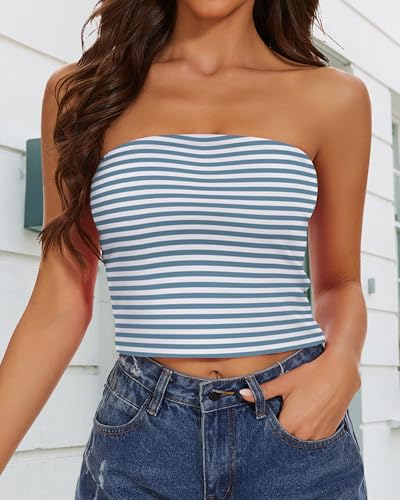 Image of Summer Tube Tops Basic Crop Tops for Women Strapless Tank Casual Tunics Sexy Short Shirts 2026