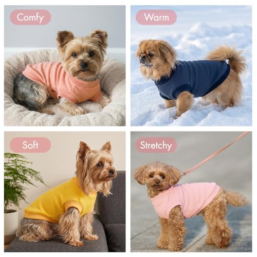 Image of 1 Pack Dog Shirt for Small Supplies Functional Waffle Dog Clothes Warm Soft Sweatshirt Outfit for Dogs Cats Pet Apparel