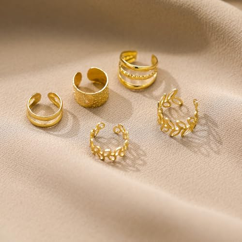 Diverse Gold-Tone Ear Cuff Earrings Set2