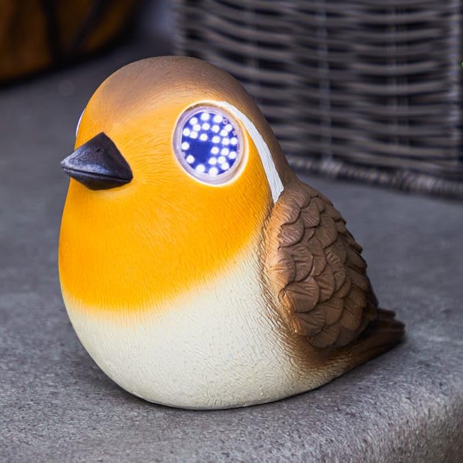 New Adorable Solar Powered Bright Eyes Robin Garden Light with Energy-Efficient LEDs, Outdoor Decorative Ornament, Eco-Friendly Garden DΓ©cor β G41 (Robin)