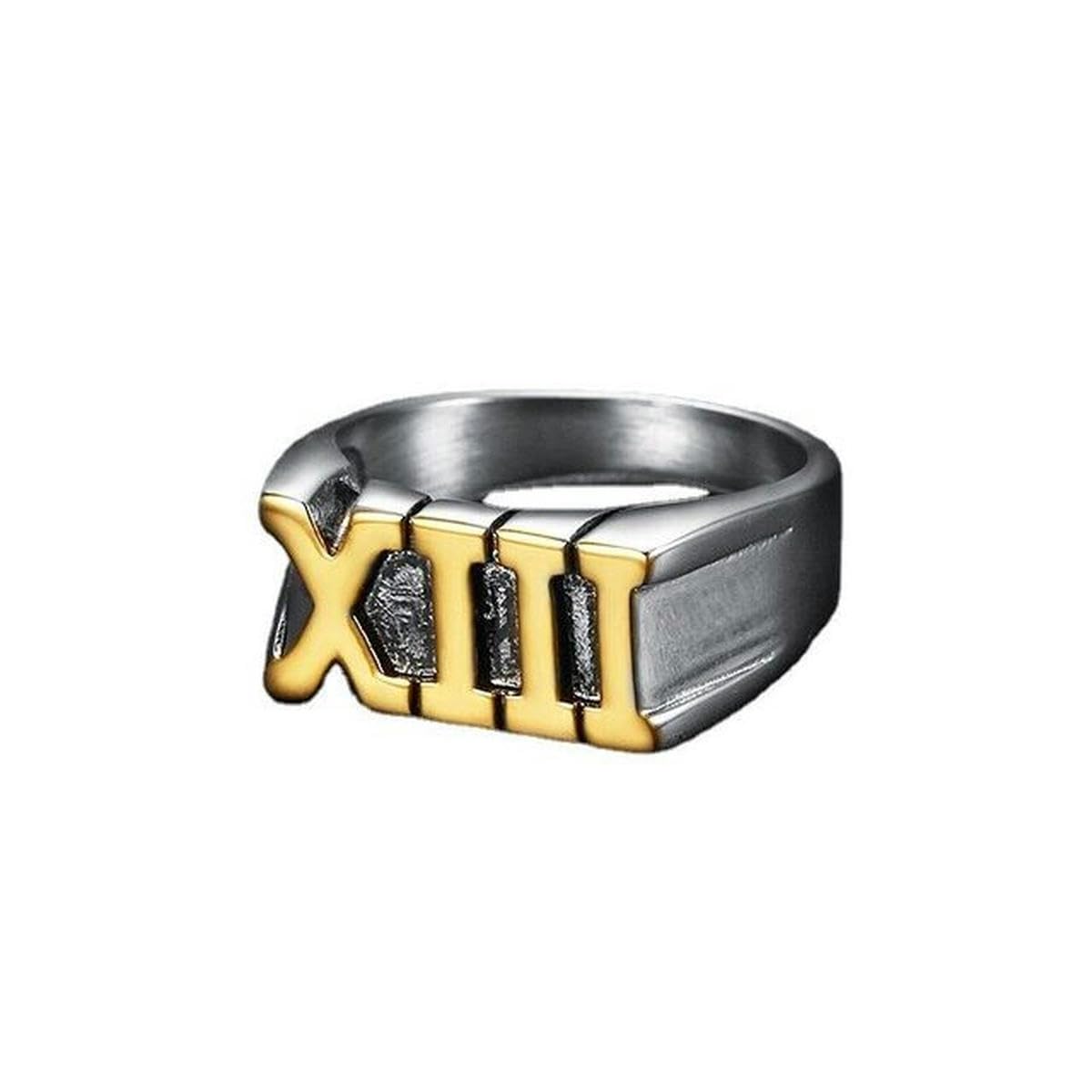 Anello Uomo Acciaio Inox Con Teschio E Numero 13 - Biker Gotico Scheletro Taglie 7-14 - 3