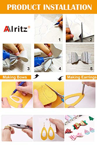 Leather Earring Making Kit, 24 Pieces 7 Styles Faux Leather Sheets with Complete DIY Supplies for Making Earrings/Hair Bows/Leather Crafts - Thumbnail 6