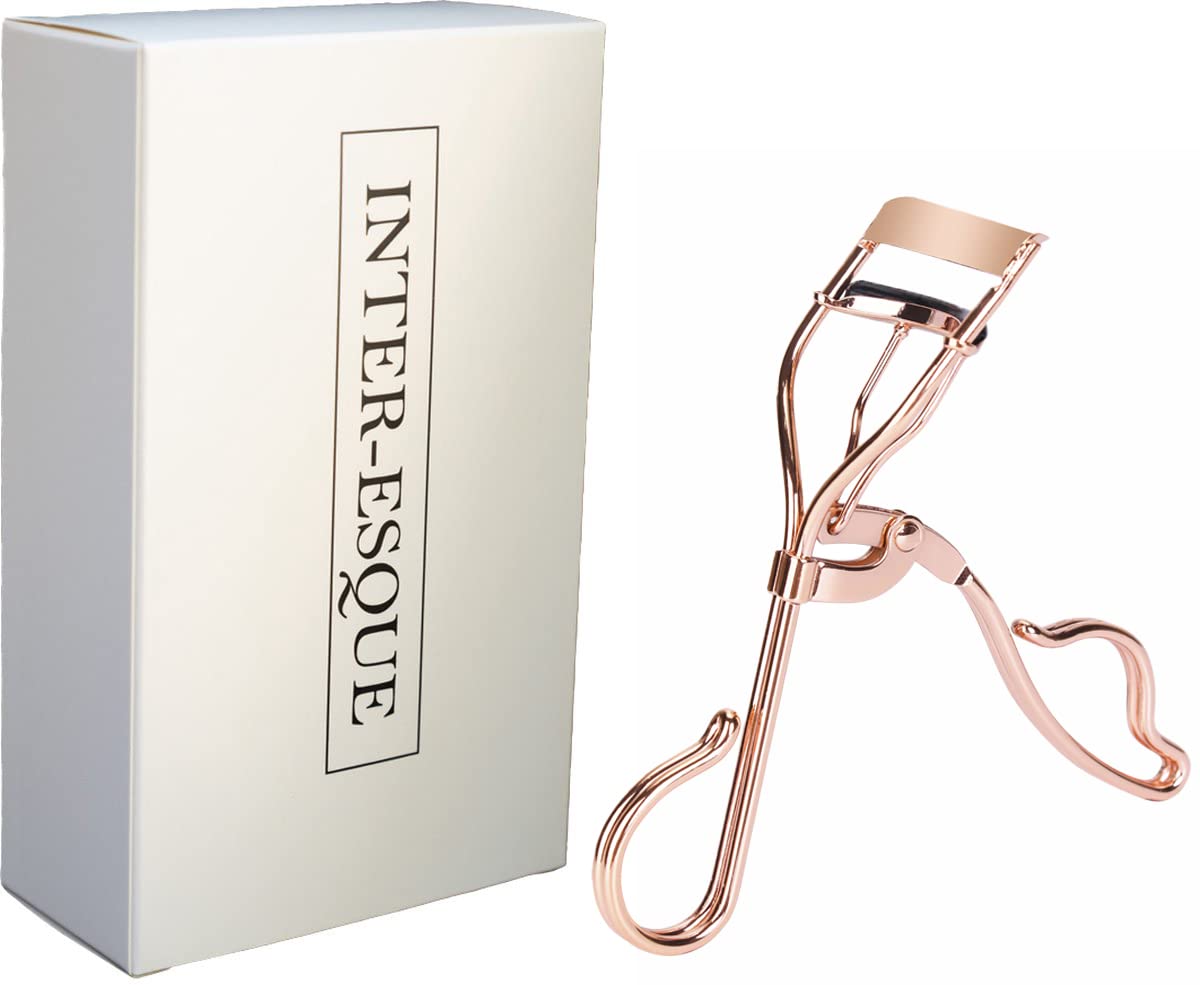 INTER-ESQUE Eyelash Curler + 5 Extra Silicone Pads - Rose Gold