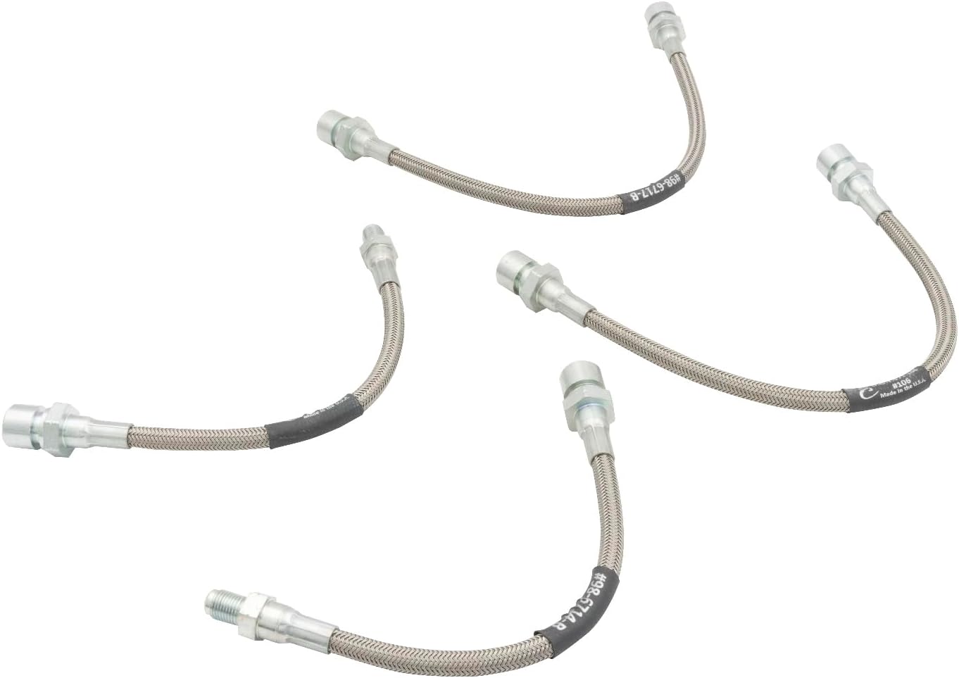 Empi Braided Stainless Steel Brake Line Kit, 4 Pc, Compatible with VW 71-73 S/B Type 1, #5588