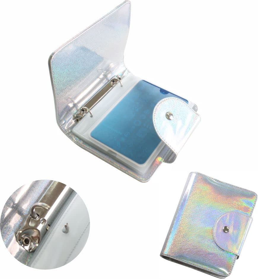 VNC 20 Slots Nail Art Stamp Plate Holder Stamping Plates Storage Bag Cases Rainbow Replaceable XL Plates Big Size 9.5x14.5CM Organizers (B-Silver)