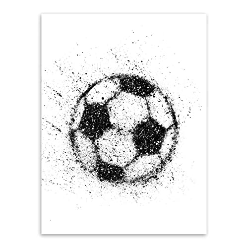 Peinture football poster sport abstrait déco murale chambre ado 50x70 cm