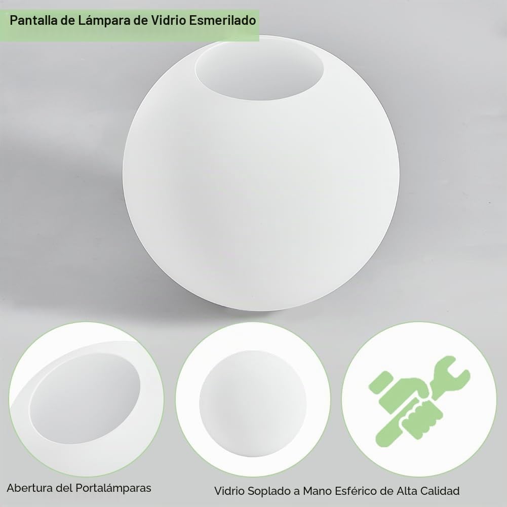 BENECREAT Pantalla de 150 mm para lámpara globo blanco esmerilado, cubierta de repuesto para aplique de pared, aparato de iluminación colgante, luz de vanidad, Id: 68 mm