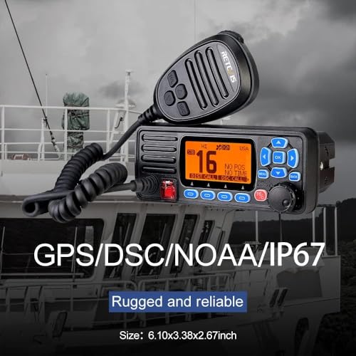 Image of Retevis RA27 GPS DSC Marine Radio VHF (1 Pack), RM15 IP68(2 Pack) & Antenna | Sailing Club & School, Charter Boats, Fishing, NOAA Weather Alert, 2-Way Noise Reduction, Floating Alarm, Antenna Included