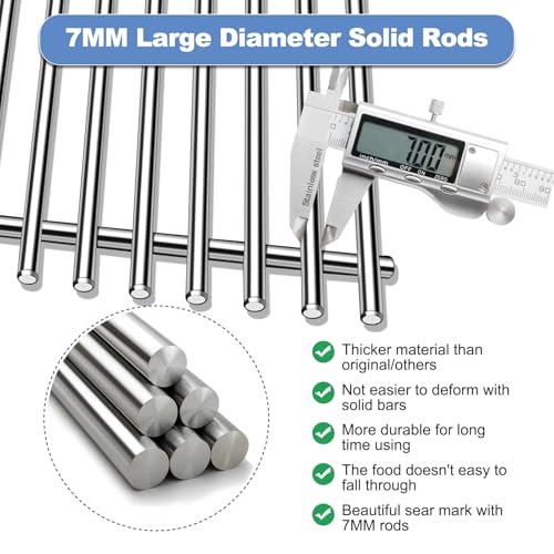 OTAMECE Stainless Steel Grill Grates with 66032 Flavorizer Bars for Weber Genesis II Grill Parts GS4,66095 Cooking Grates 66795 Heat Deflector Replacement Parts for Weber Genesis ii E-310 E-315 S-335