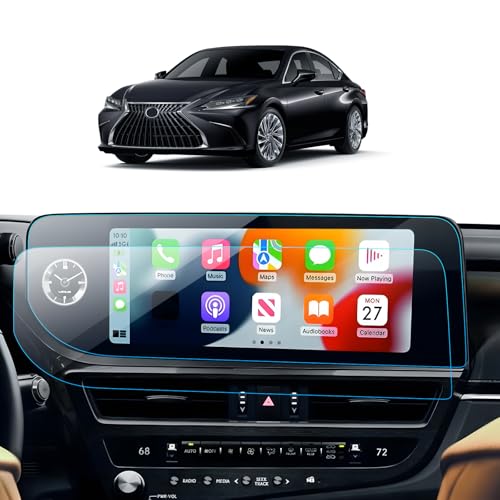 LANTU 2PCS Car Screen Protector for 2022 2023 2024 2025 Lexus ES 350 300h Accessories Navigation Nano Touchscreen Protector Film HD Clear Bubble Free 12.3''
