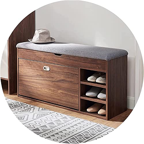 Meuble à chaussures basculant marron avec coussin pour gagner de la place - 2