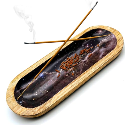 Simply Vedic Porta bastoncini di incenso, bruciatore di incenso, raccoglitore di cenere, vassoio di incenso per la decorazione della casa, lungo 25,5 cm, spazio