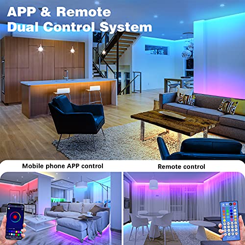 Cozylady Smart Bluetooth Led Lights 65.6 Ft, App Controlled Led Light Strips - Rgb Music Sync Color Changing String Lights, Bluetooth Led Lights For Bedroom Decor, Children's Room Decorations #TOP3