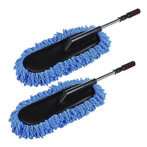 FAVOMOTO 2pcs Car Dust Brush with Flexible Handle for Interior Cleaning and Waxing Ergonomic Design for Car Bike and Home Use Color Efficient Auto Cleaner