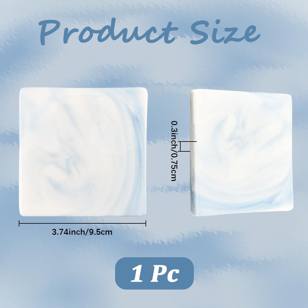 CRASPIRE Blue Wax Seal Marble Pad Ceramic Coasters Square Absorbent Stamp Mat Cooling Stone Heat Resistant Easy Demoulding Plate Non-Stick Backing Board for Letter Documents Drink Cup Coaster Gifts image 2