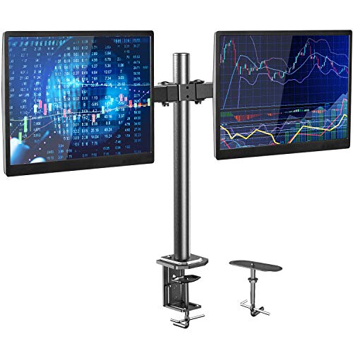 HuaNuo Supporto per Doppio Monitor, Regolabile Completamente per Due Schermi LED LCD da 13 a 27 Pollici, 2 Opzioni di Montaggio, VESA 75/100