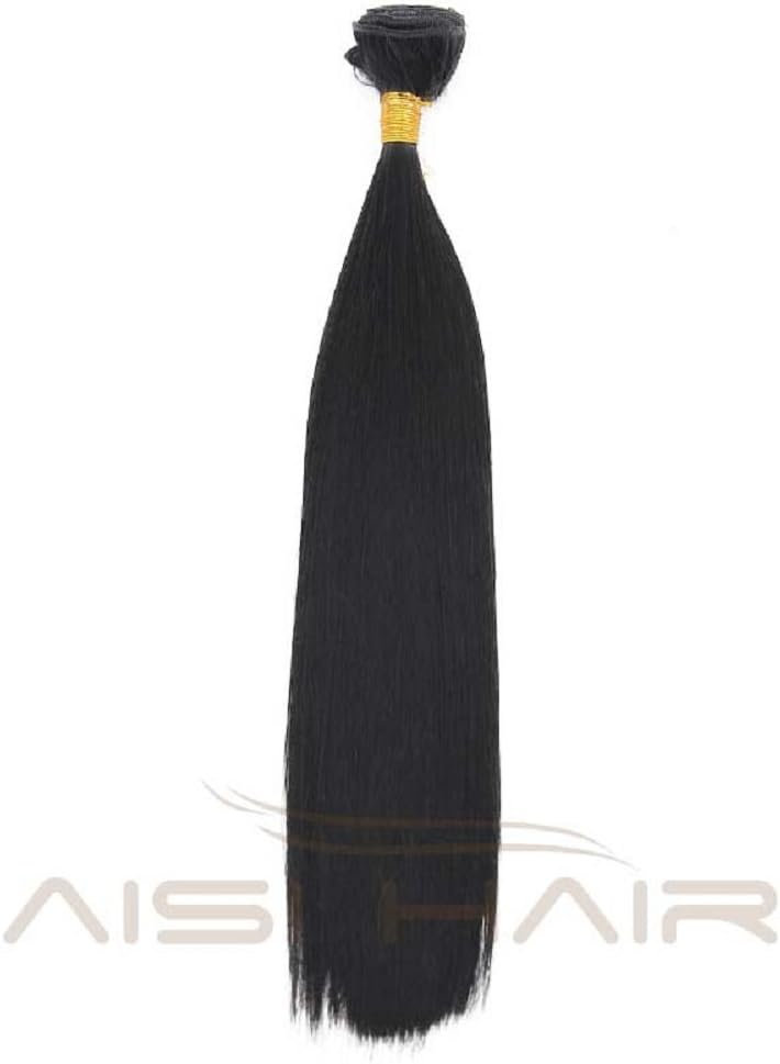 Human Hair Synthetic Hair Weave Extension 16''- Black #1