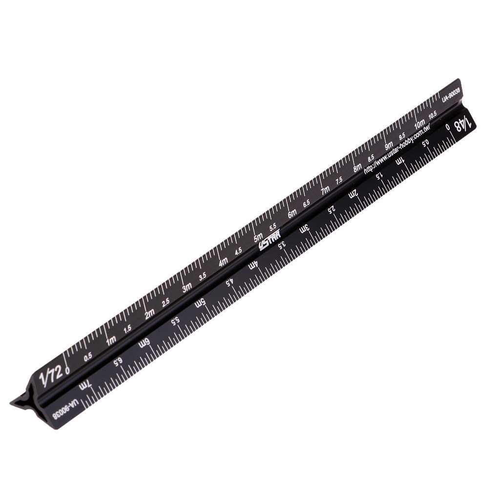 Regla de escala triangular modelo UA-90038 de 17 cm para 1/12 1/24 /1/32 1/35 1/48 1/72