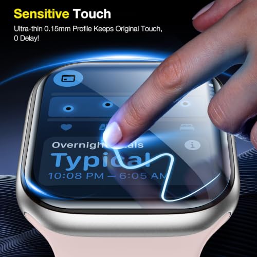 Image of LK 6 Pack Apple Watch Screen Protector 44mm SE (2023) Series 6 /5 /4 [Flexible TPU Not Glass] Self-Healing, Max Coverage, Bubble Free, HD Clear Screen Protector for iWatch 44mm, Anti-Scratch