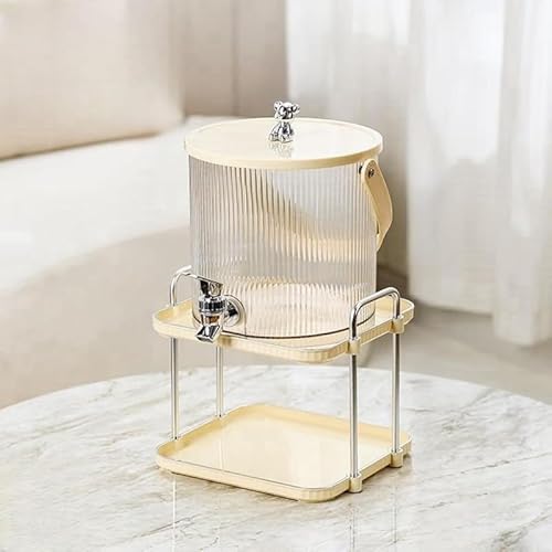 CokBlu プラスチック製 大容量3.5L/5Lドリンクディスペンサー飲料分配器 / 冷水差し/ティーポット 水道栓付き 蓋付き・持ち手付き 冷蔵庫対応 麦茶・ジュース・お茶用 家庭用・業務用・来客用・屋外パーティー適合 割れにくくメンテナンス容易 ファ