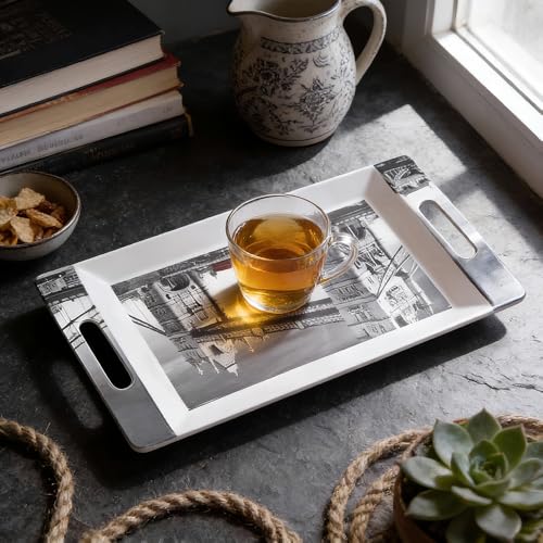 Image of U.P.C Tray Set for Serving Snacks, Multi-Use Nashta Plate & Kitchen's Tea Tray, Perfect Tray Sets for Hosting Guests at Home, Serving Tray Set of 2, Trays for Kitchen. (VIL83)