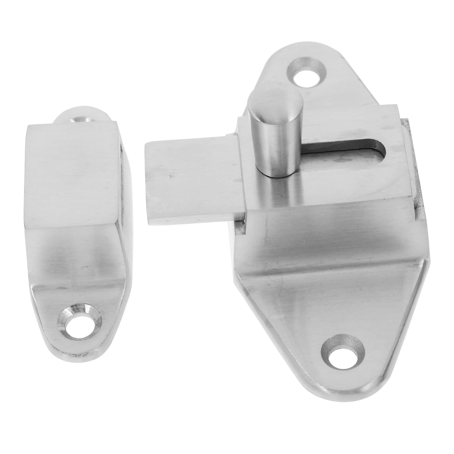 KONTONTY 304 Stainless Steel Sliding Bolt Lock, Heavy Duty Barrel Bolt Latch for Bathroom, Silver