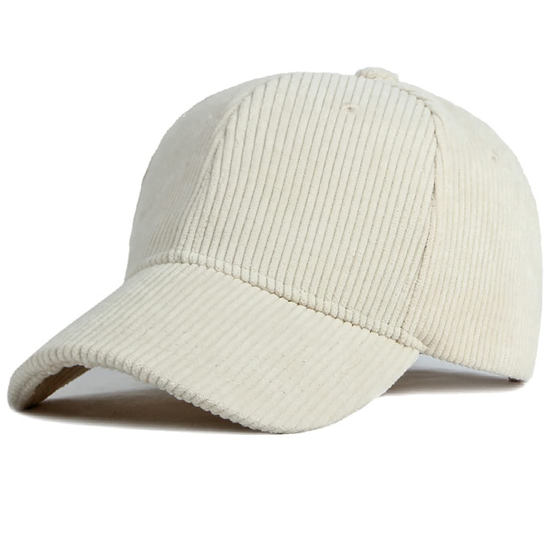 XRDSS Unisex Corduroy Baseball Cap Adjustable Classic Sports Hat Outdoor Solid Caps (Beige)