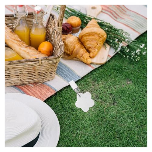 Pesas para mantel de exterior anticaída y sujetamantes planos de flores para patio 4