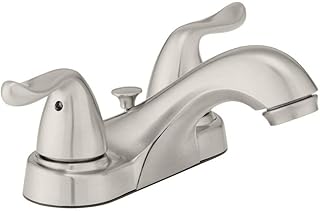 Glacier Bay Constructor 4 in. Centerset 2-Handle Low-Arc Bathroom Faucet in Brushed Nickel