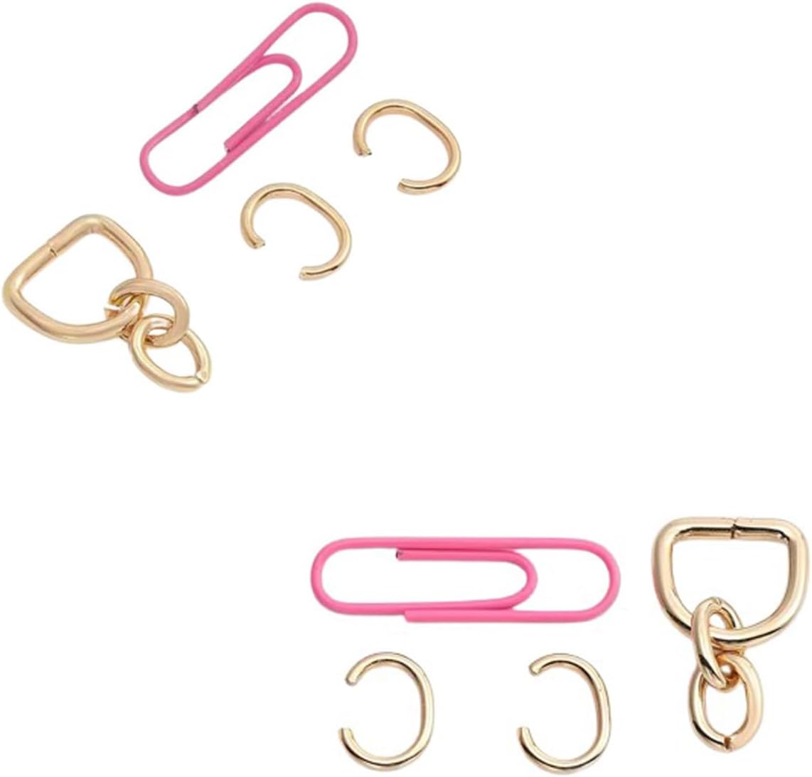 DraCra 2 Set Wristlet Purses Chain Strap Connector Add on DIY Clutch Purses Chain Straps Clasp Adapter D-Ring Buckles for Women Envelope Clutch Wallet Chain Straps Evening Bag Handbags Short Handle