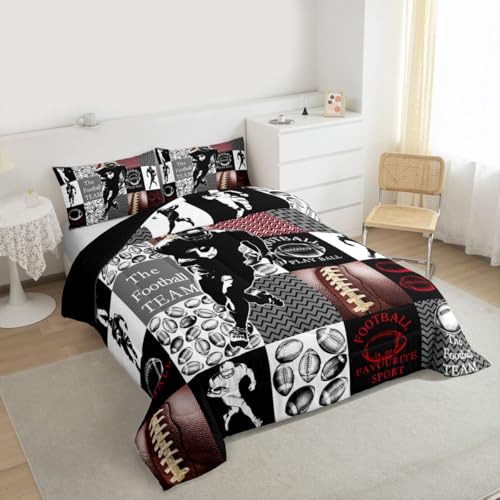Image of Feelyou Football Comforter Set Twin Size 2 Pcs Kids Boys Girls