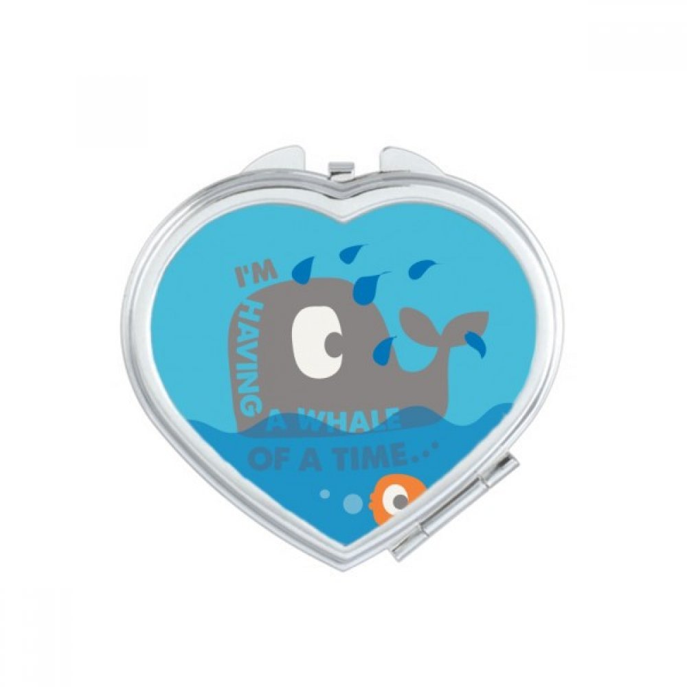 Miroir de maquillage portable dauphin bleu ocean mignon accessoire de poche fait main
