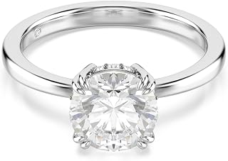 Swarovski Pacific Collection Cocktail Ring, Round Cut, White, Silver Tone Finish